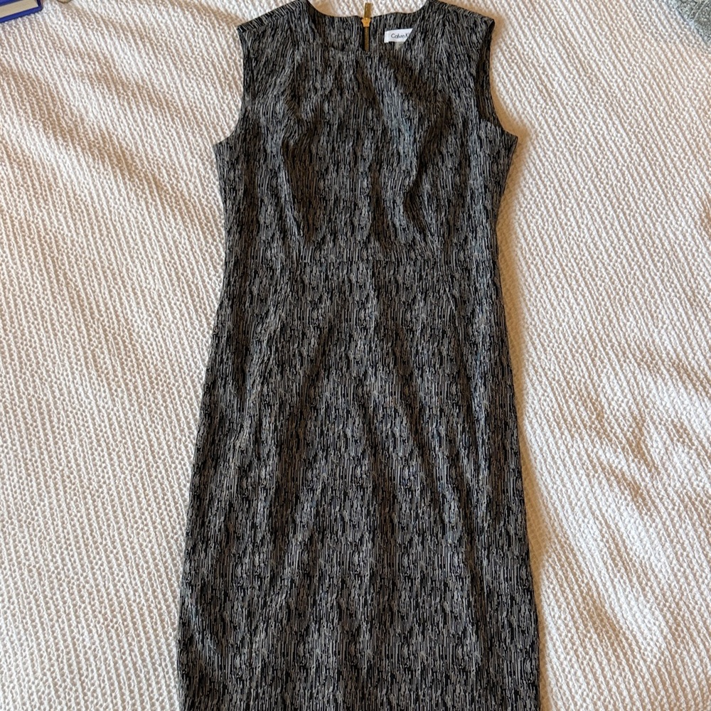 Calvin Klein Textured Black Midi Dress